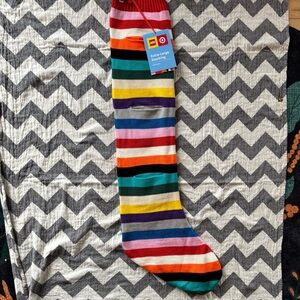 LEGO  colorful Striped Christmas Stocking extra long NEW